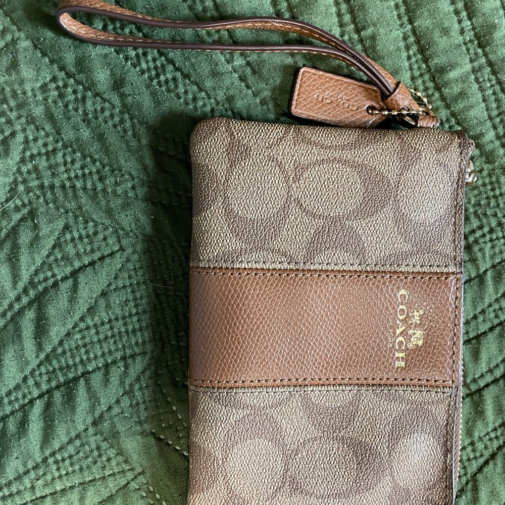 Coach Brown Wristlet